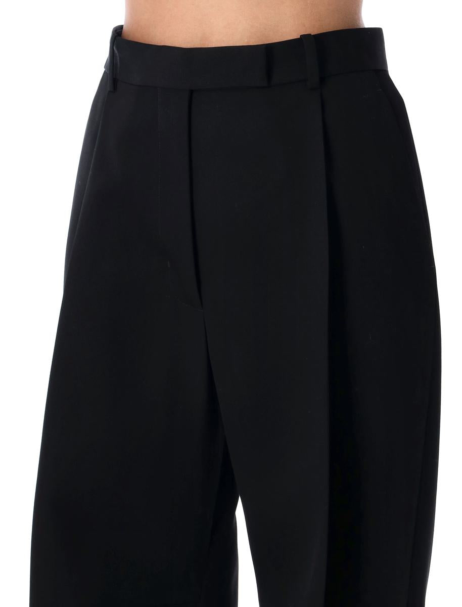 Tom Ford Black Wool Tailored Wide-Leg Trousers