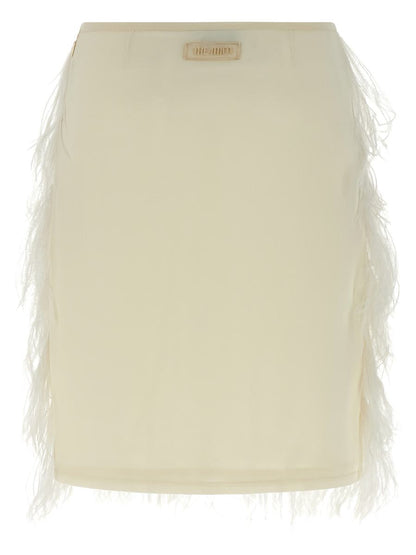 The Attico Ostrich Feather Skirt