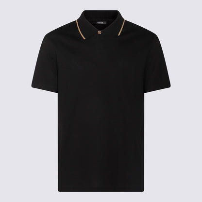 Versace Black Cotton Polo Shirt