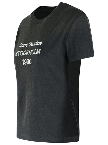 Acne Studios Faded Black Cotton Blend T-Shirt