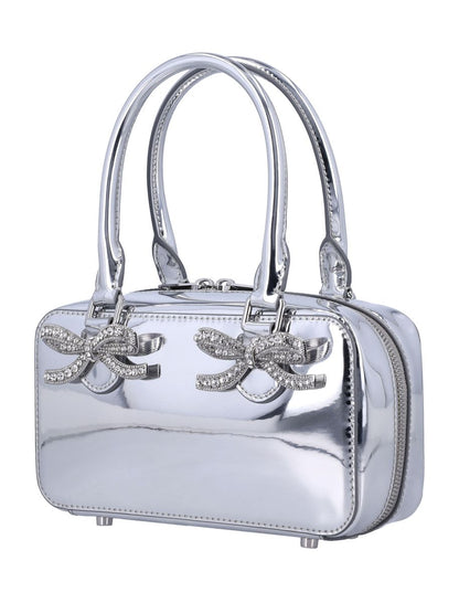 Self-Portrait Metallic Leather Mini Tote Bag