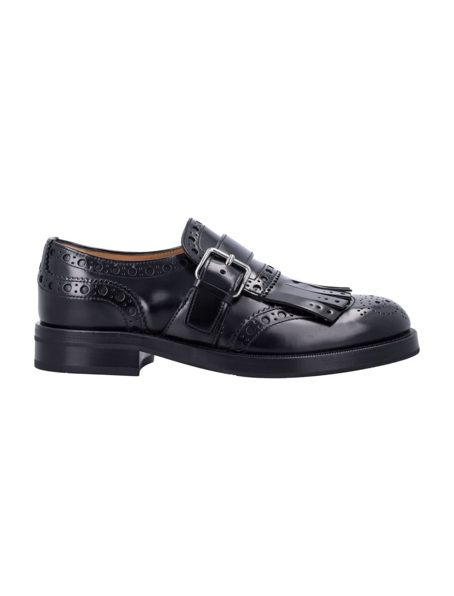 Church'S Black Leather Monk Strap Brogues