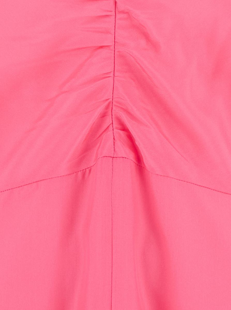 Fuchsia Sleeveless Long Dress With Criss-Crossed Spaghetti Straps And Rear Button Closure In Tech Fabric Woman
