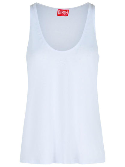 Diesel White Cotton Blend Tank Top