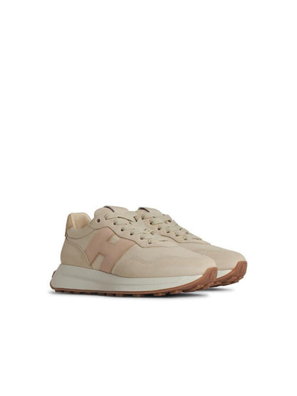 Hogan 'H641' Beige Leather Sneakers