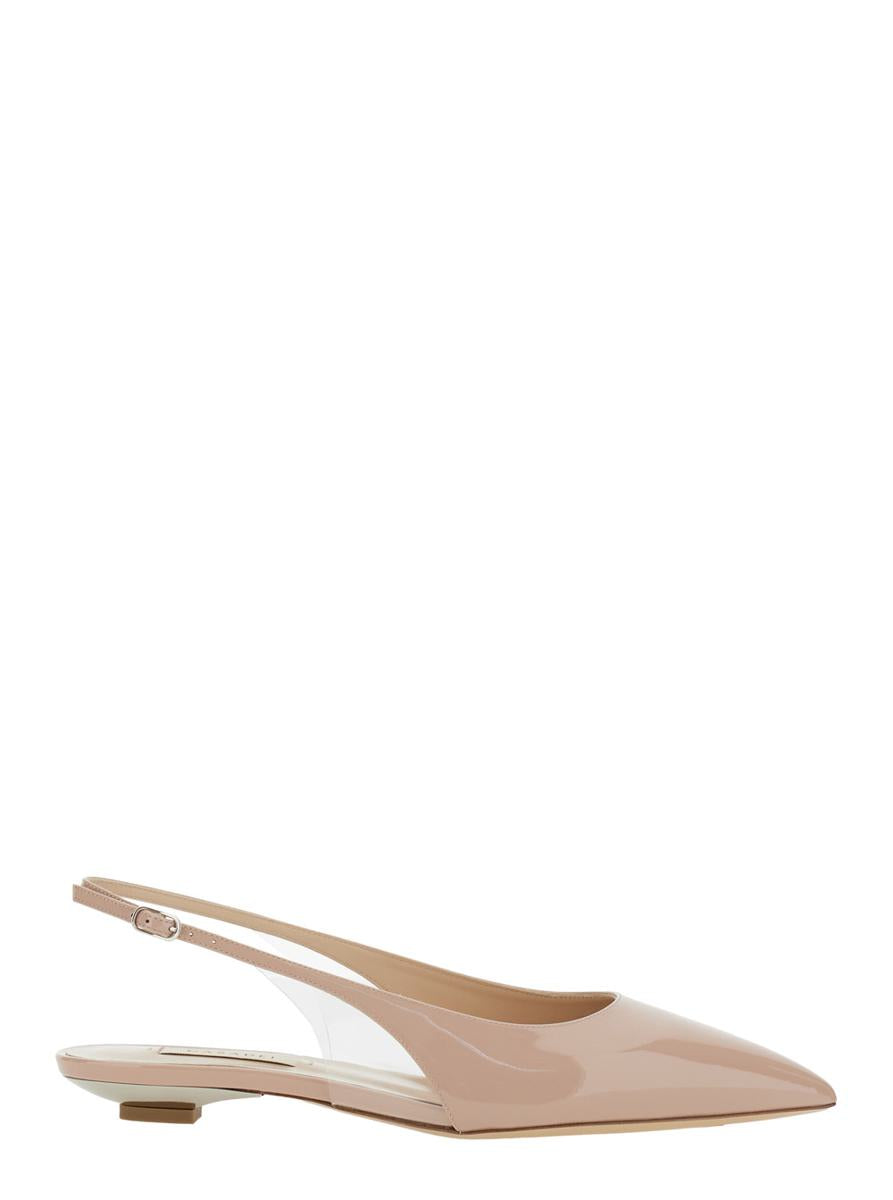 'Miniblade Tiffany' Beige Slingback Ballet Shoes In Patent Leather Woman