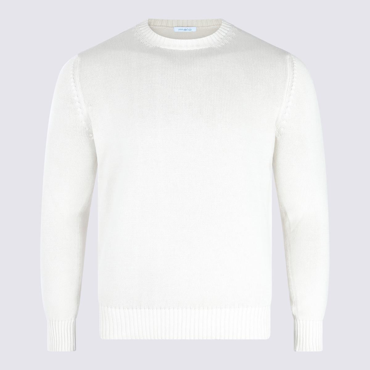 Malo White Cotton Knitwear