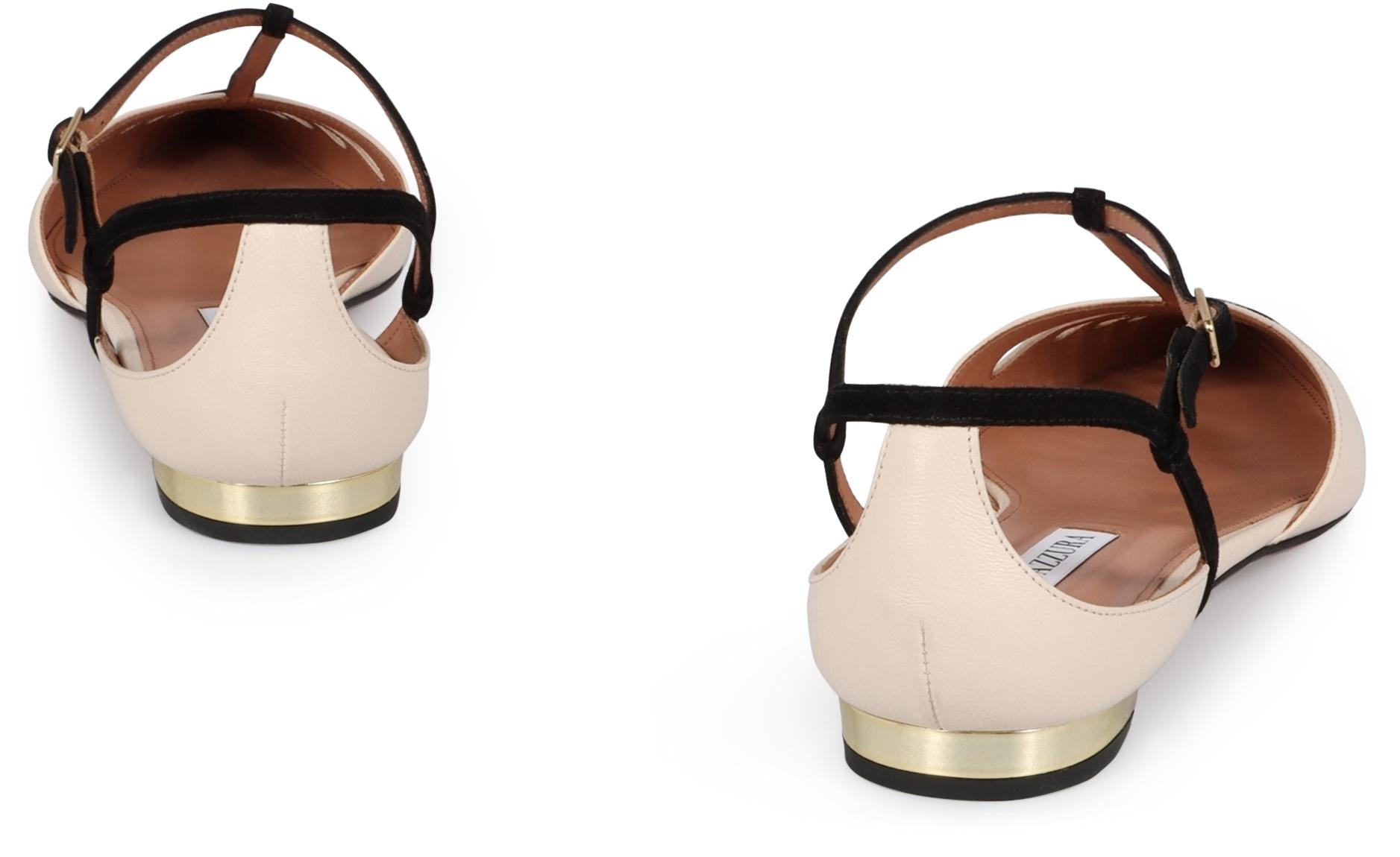 Aquazzura Camille Leather Ballet Flats