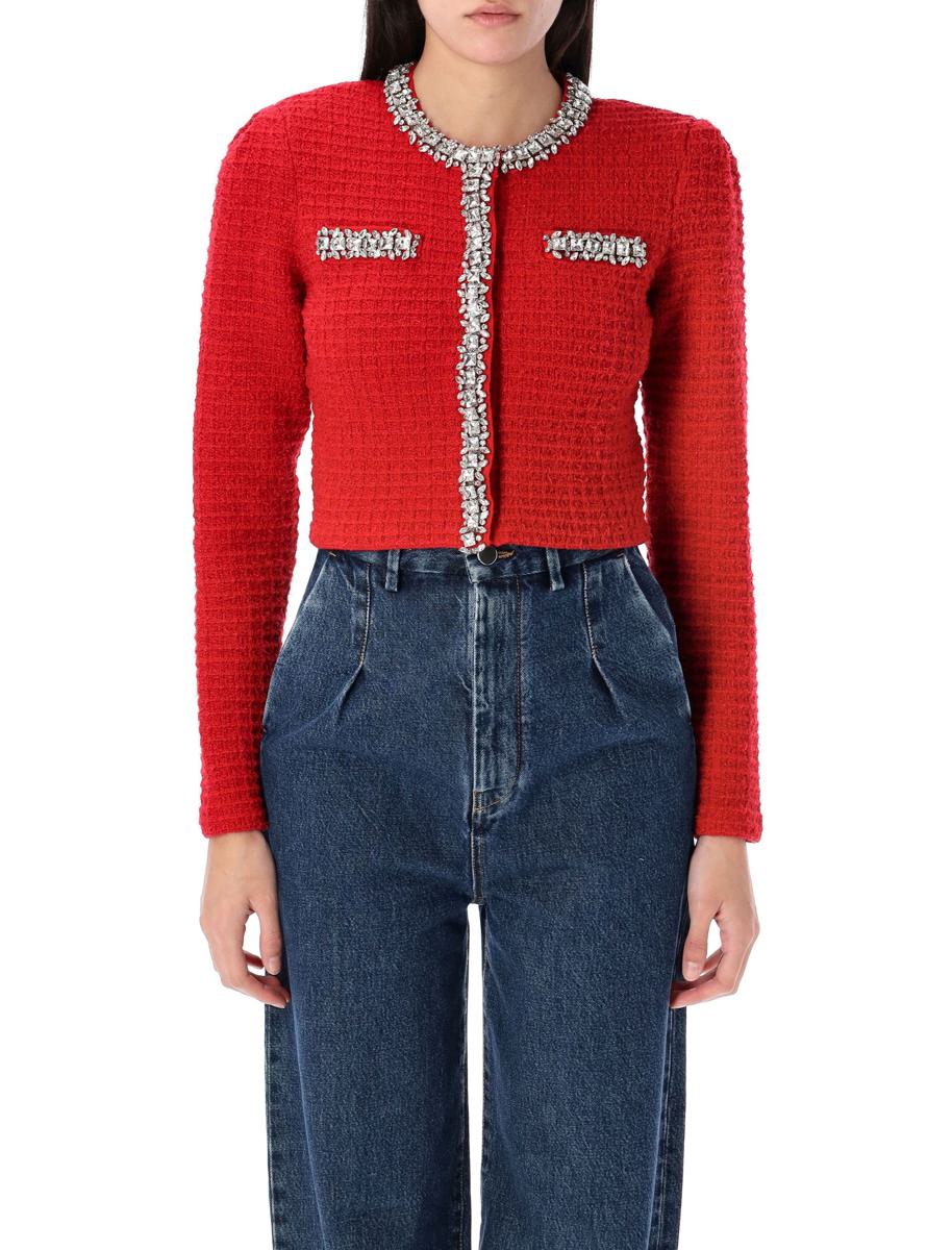 Self-Portrait Textured Knit Cardigan