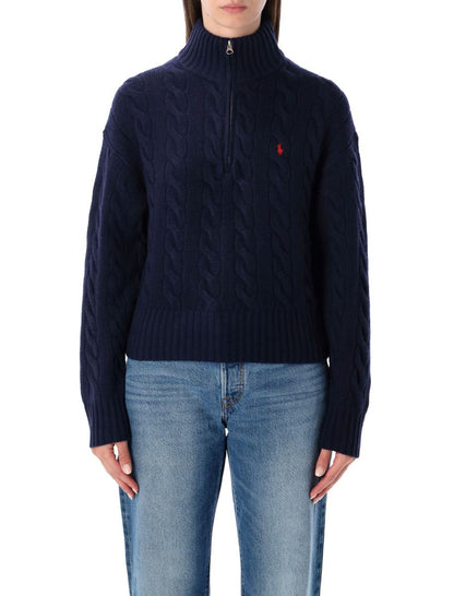 Polo Ralph Lauren Wool And Cashmere Cable-Knit Half-Zip Sweater