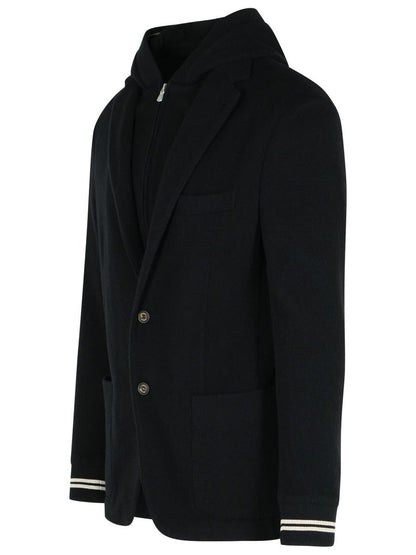 Eleventy Blazer In Black Cashmere Blend