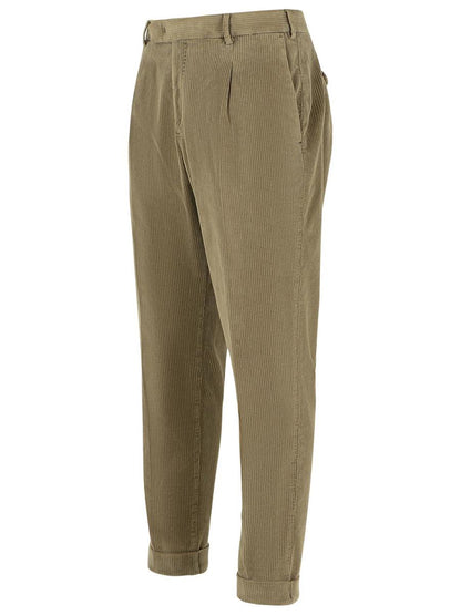 Pt Torino Beige Cotton Blend Trousers