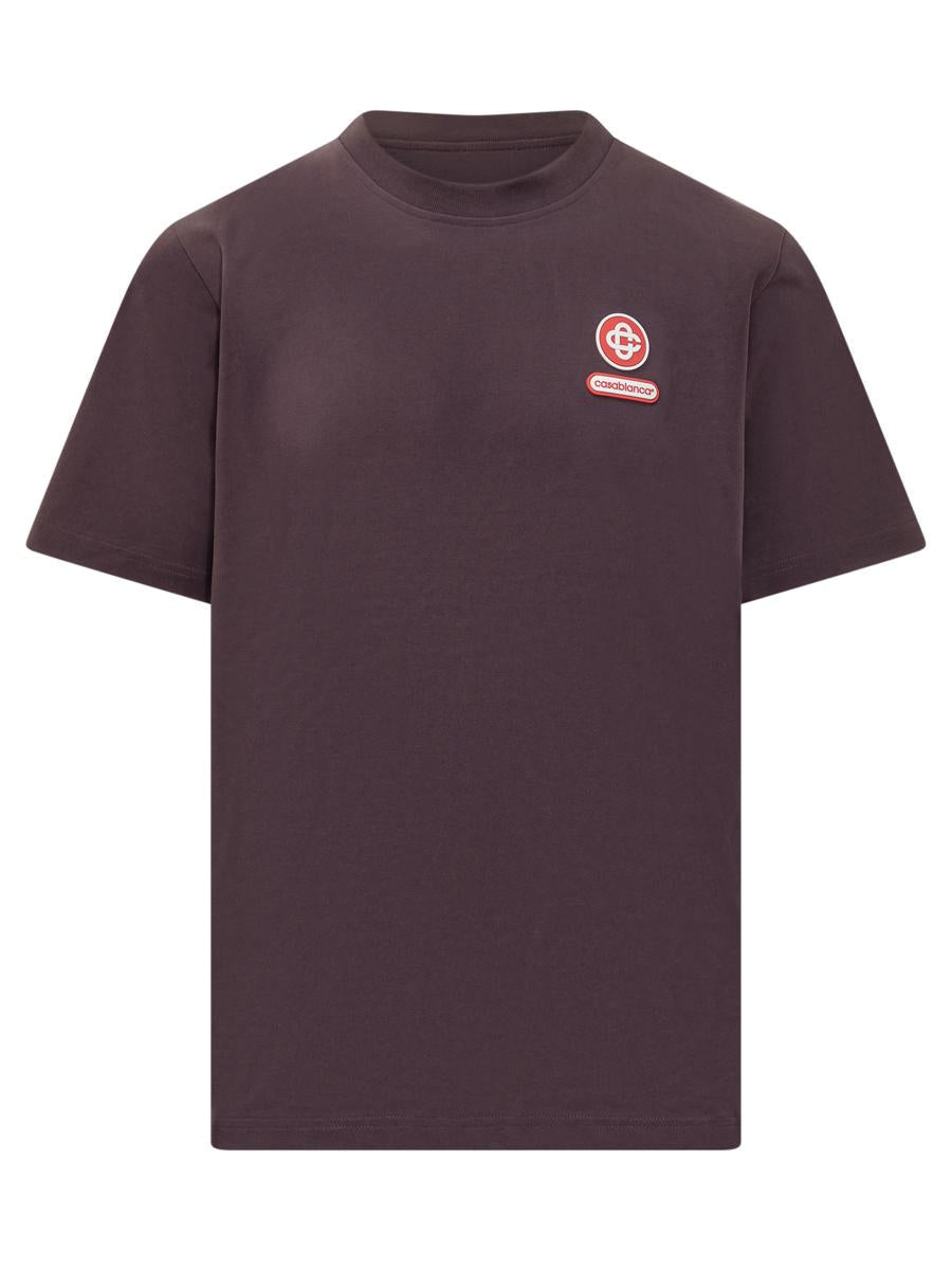 Casablanca Brown Casablanca T-Shirt With Embroidered Logo