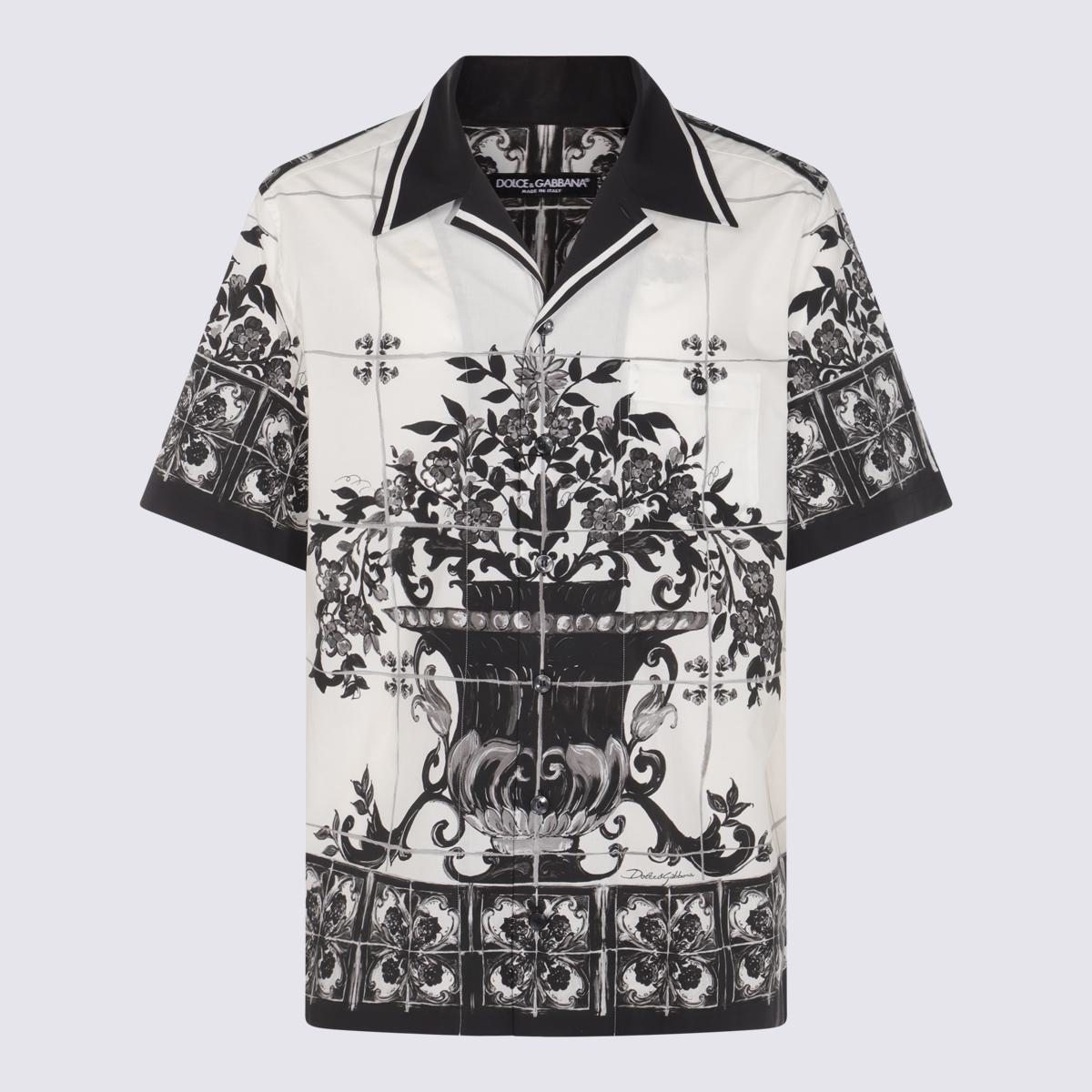 Dolce & Gabbana White And Black Cotton Shirt
