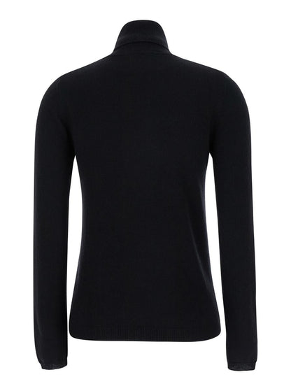 Black High Neck Sweater In Cashmere Woman