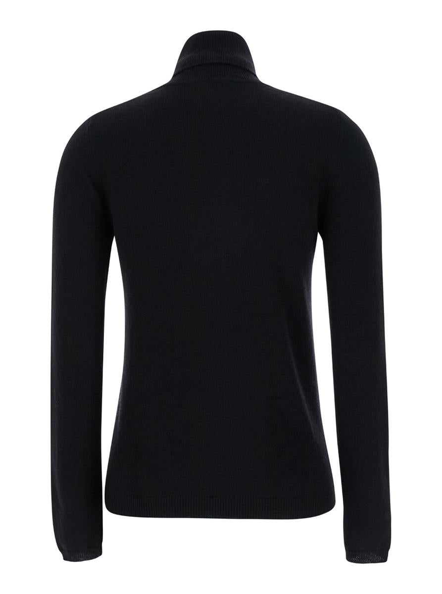 Black High Neck Sweater In Cashmere Woman