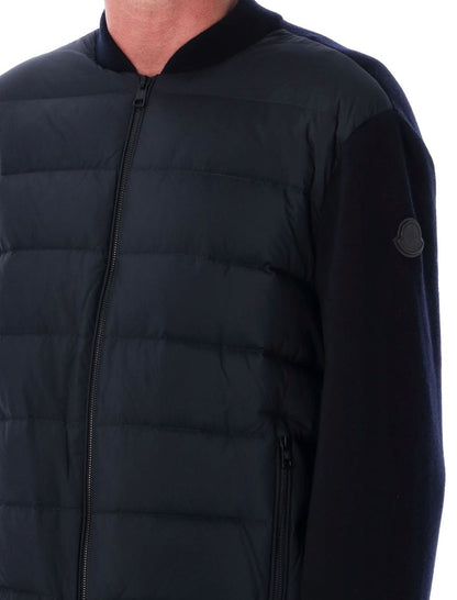 Moncler Wool Cardigan With Padded Front