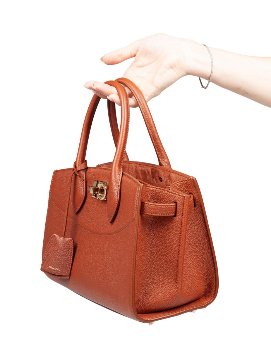 Salvatore Ferragamo Hammered Leather Handbag