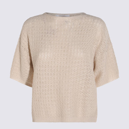 Antonelli Beige Linen And Cotton Top