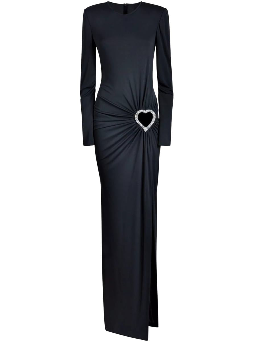 Christina Crawford Maxi Dress With Heart Of Crystals Clothing
