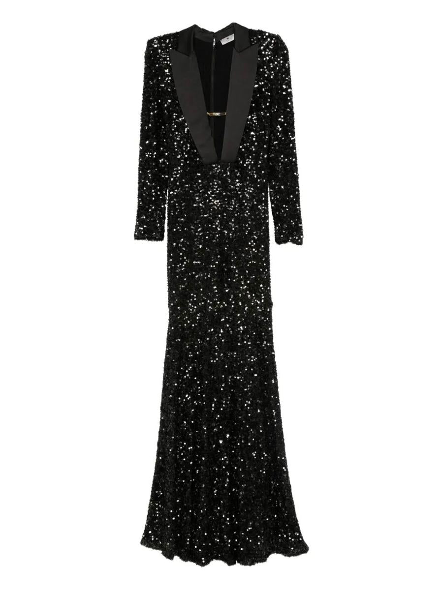 Elisabetta Franchi Red Carpet Dress In Full Sequins Clothing
