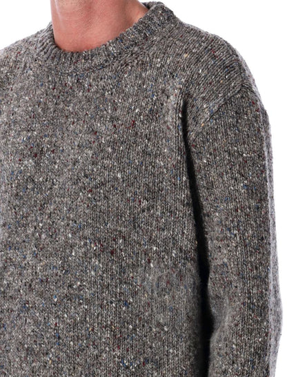 Maison Margiela Grey Speckled Wool Crewneck Sweater