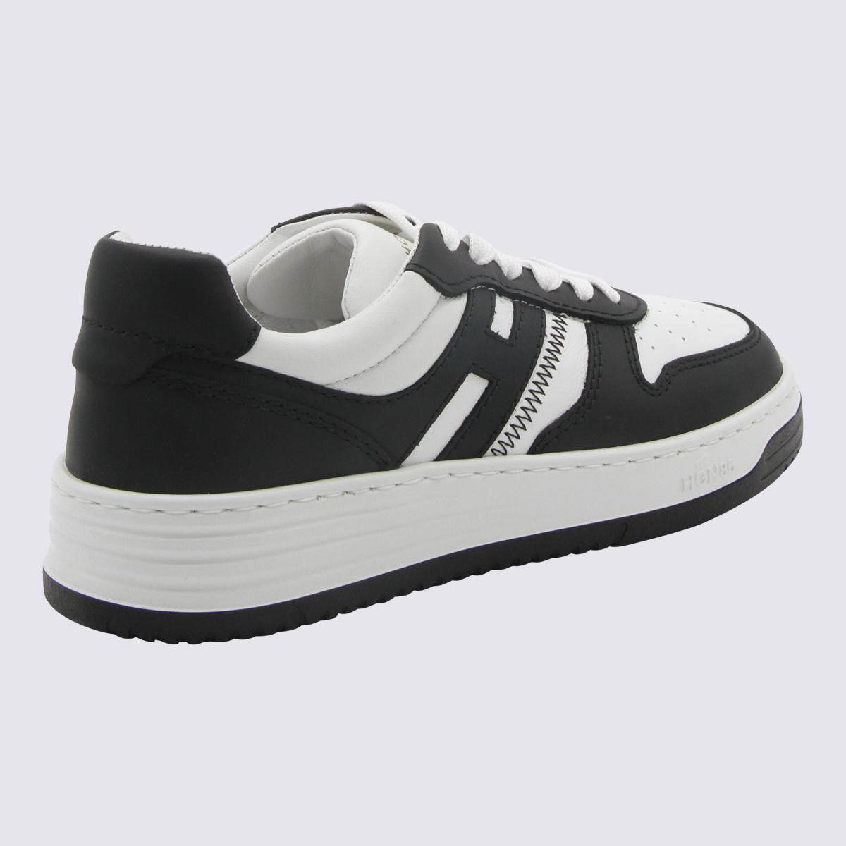 Hogan Black And White Leather Sneakers