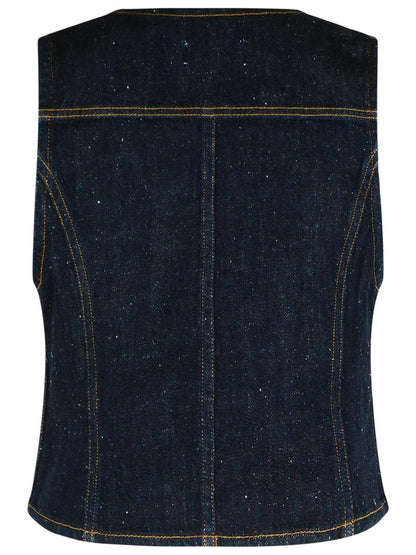 Ganni Blue Cotton Vest