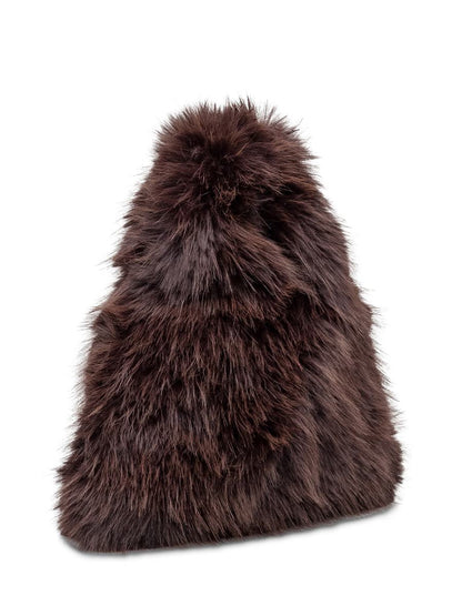 Msgm Msgm Bag In Brown Faux Fur