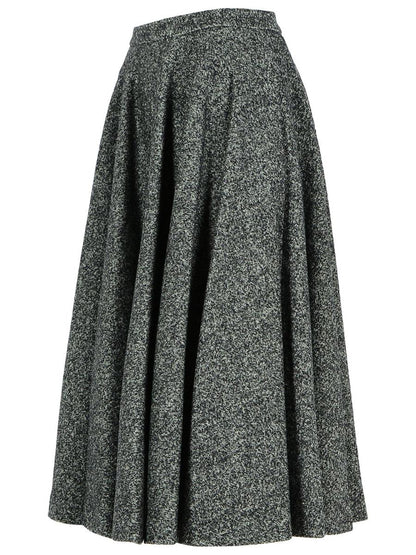 Dolce & Gabbana Two-Tone Virgin Wool Blend Skirt