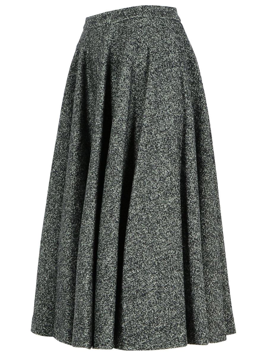 Dolce & Gabbana Two-Tone Virgin Wool Blend Skirt