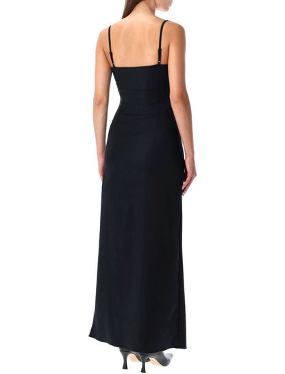 Coperni Black Garter Belt Maxi Dress