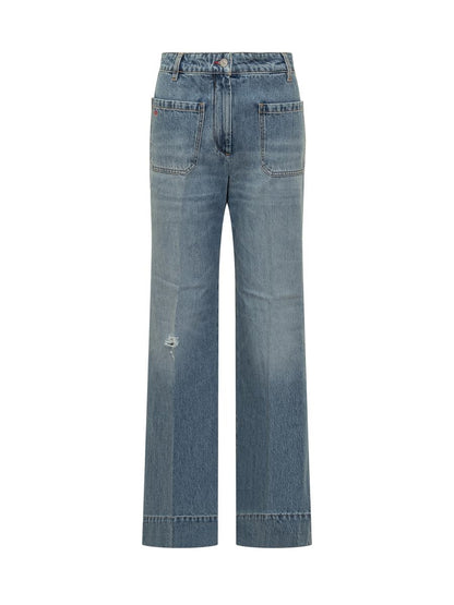 Victoria Beckham Victoria Beckham Wide Leg Jeans In Vintage Denim