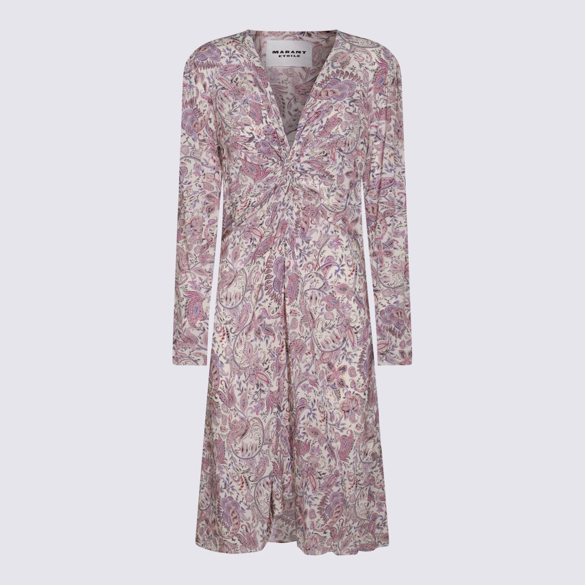 Isabel Marant Étoile Ecru And Purple Cotton Dress