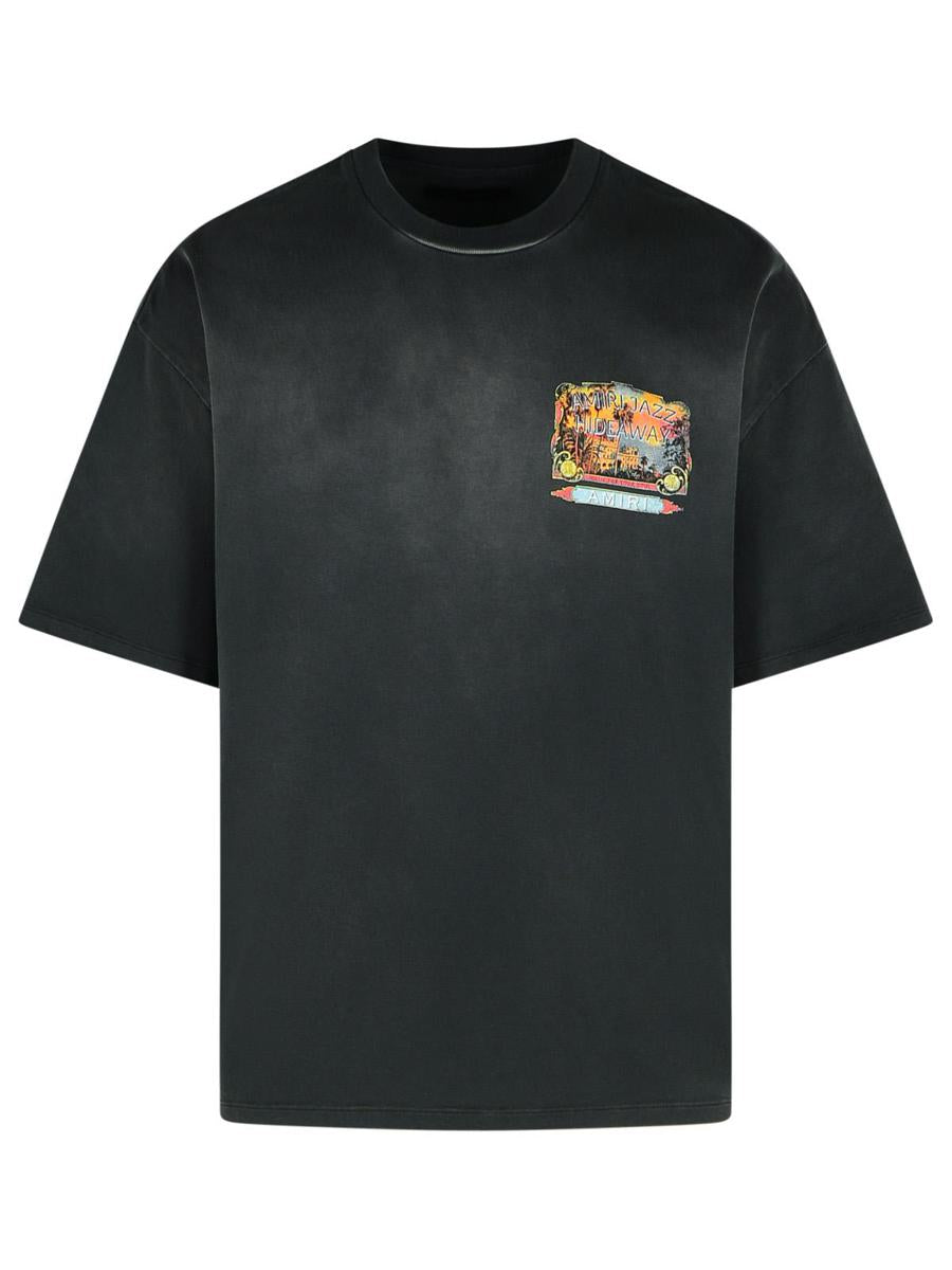 'Amiri Jazz' Black Cotton T-Shirt