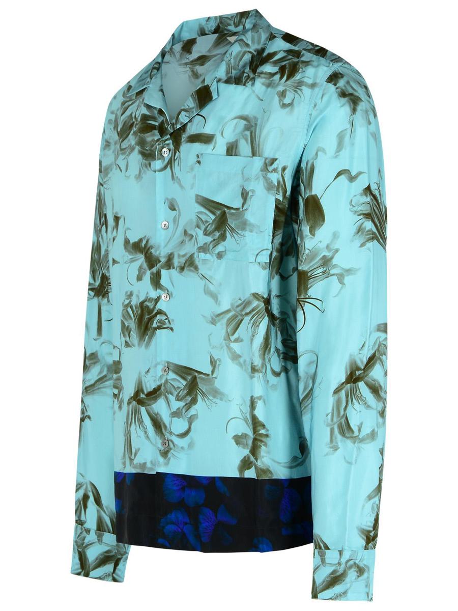 Dries Van Noten Light Blue Viscose Shirt