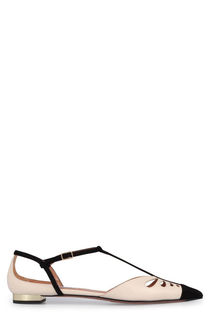 Aquazzura Camille Leather Ballet Flats