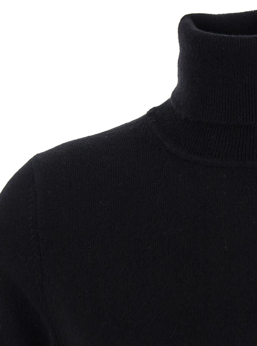 Black High Neck Sweater In Cashmere Woman