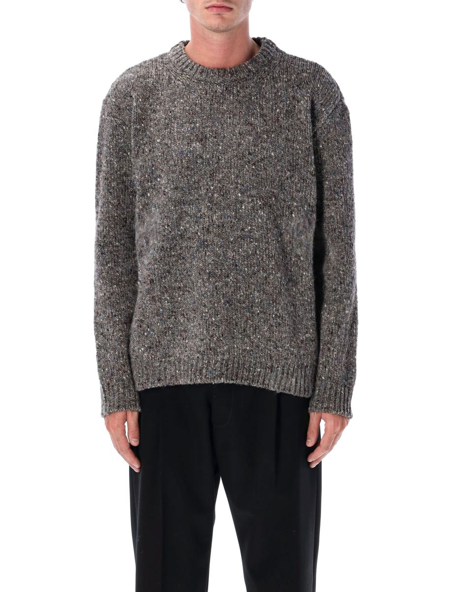 Maison Margiela Grey Speckled Wool Crewneck Sweater