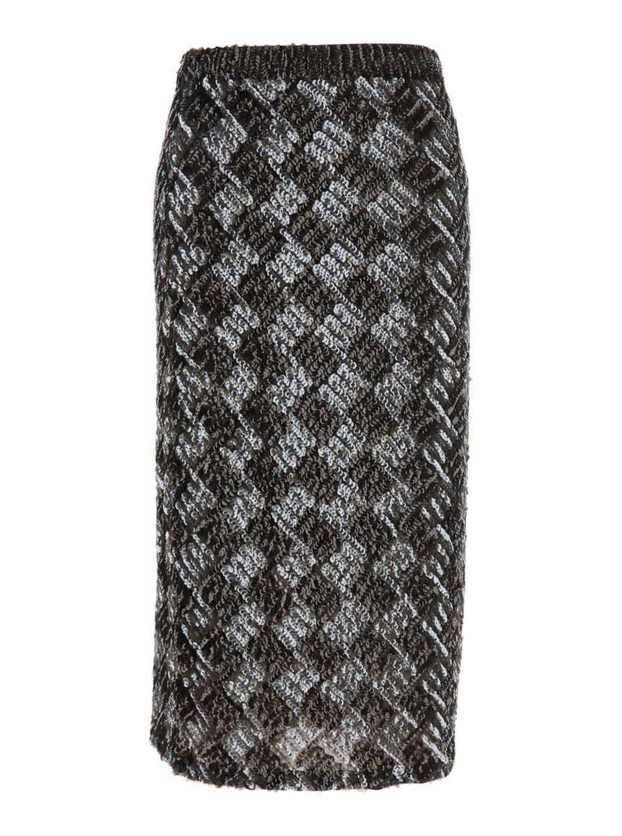 Brown Skirt With All-Over Sequins In Fabric Woman