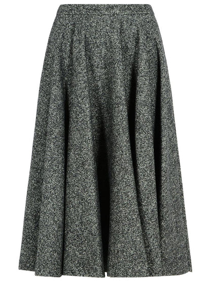 Dolce & Gabbana Two-Tone Virgin Wool Blend Skirt