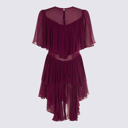 Twinset Purple Viscose Mini Dress