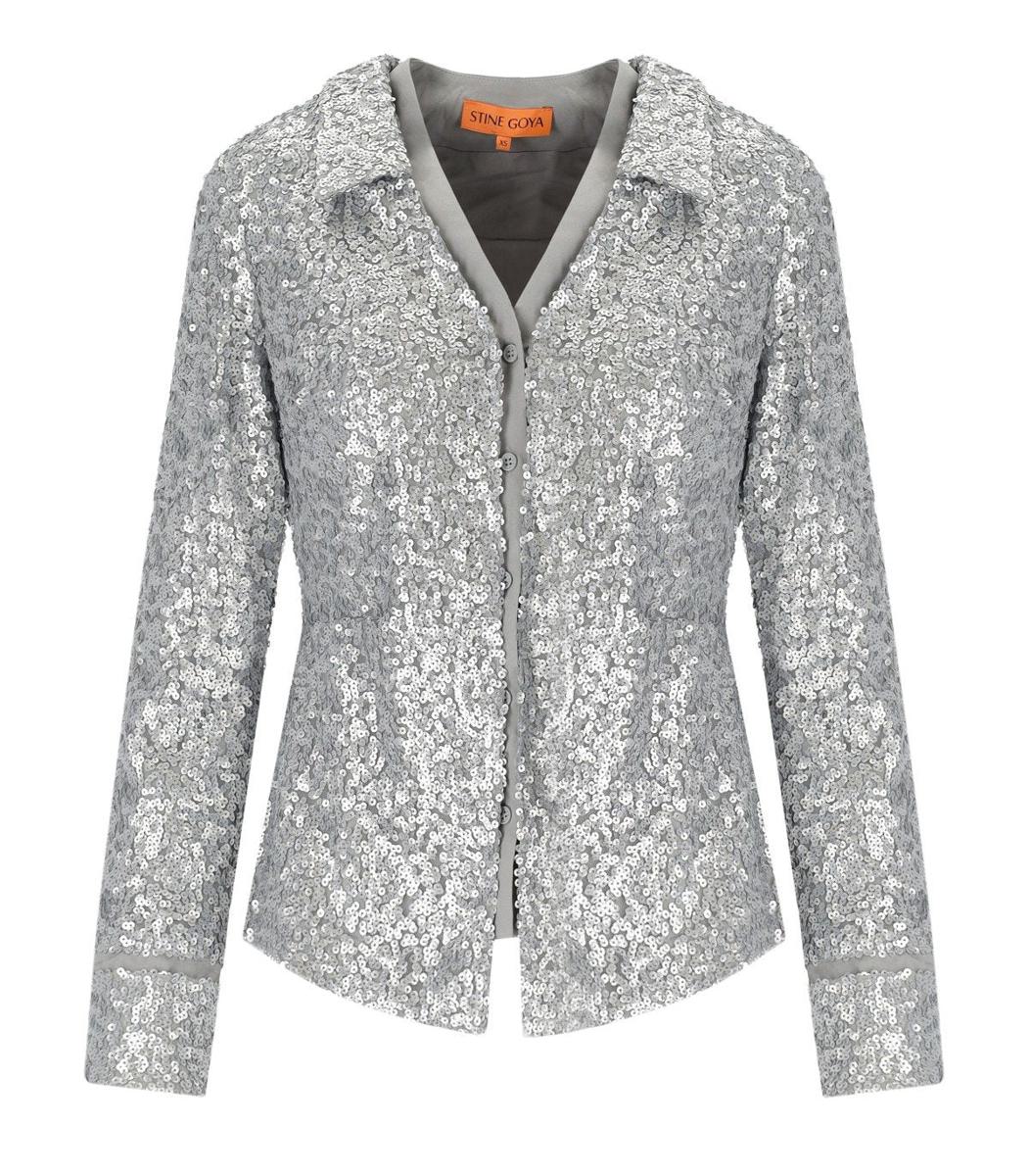 Stine Goya Grey Sequins Shirt