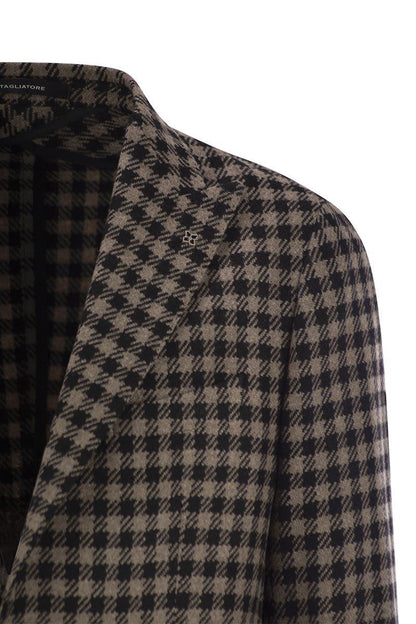 Tagliatore Houndstooth Virgin Wool Blend Jacket