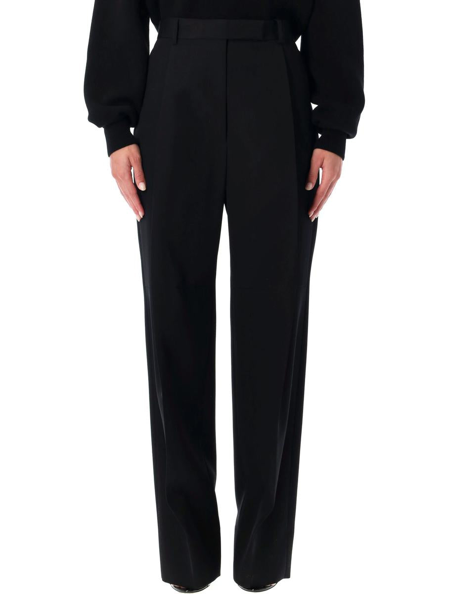 Tom Ford Black Wool Tailored Wide-Leg Trousers