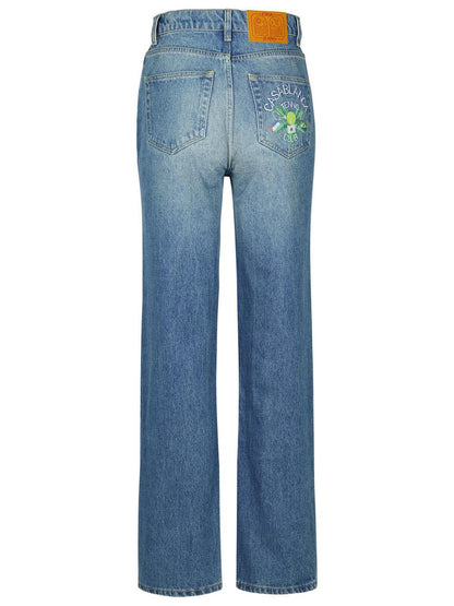 Casablanca Light Blue Denim Cotton Jeans