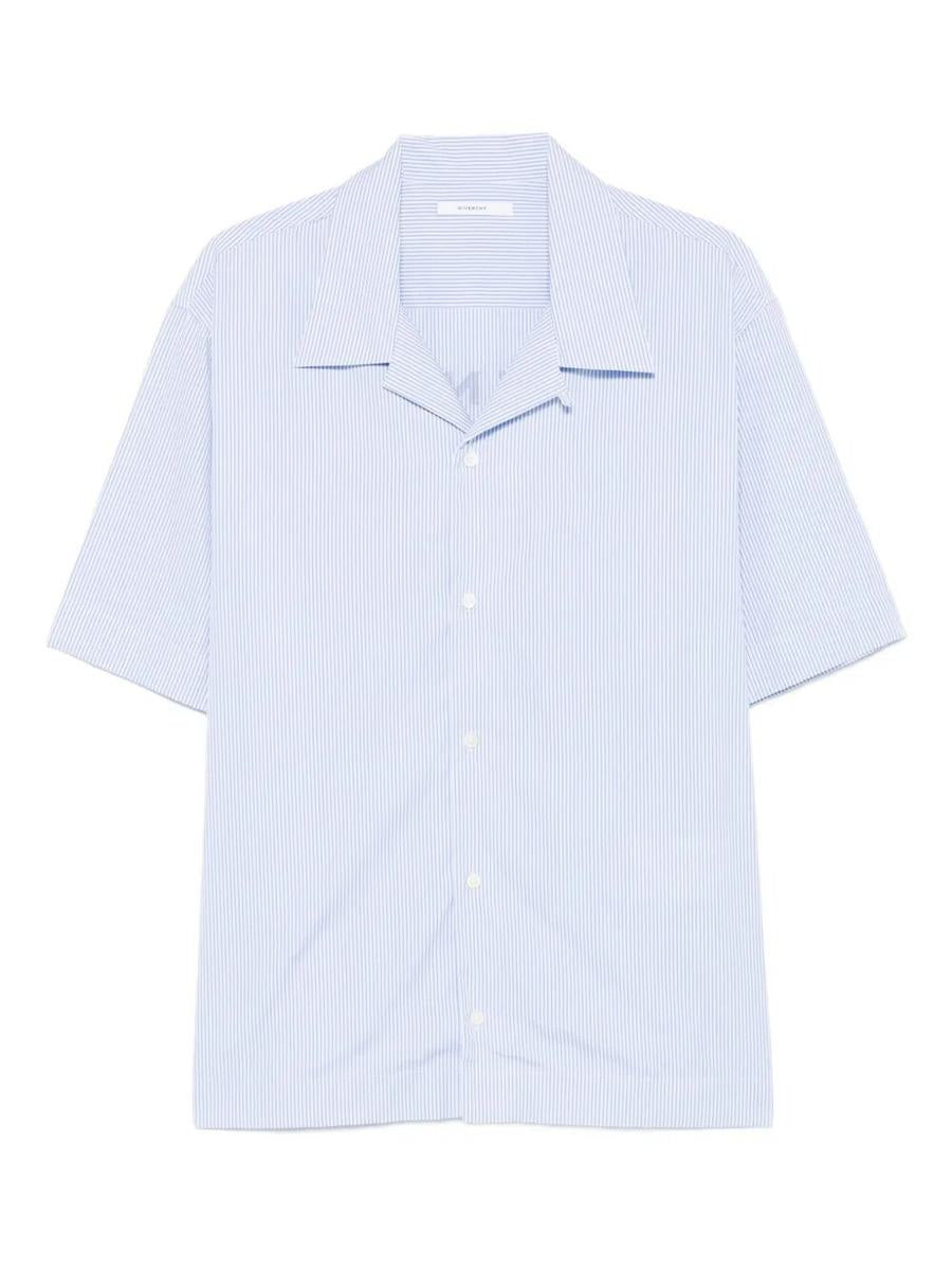 Givenchy Cotton Striped Shirt With Stamp Print Clothing