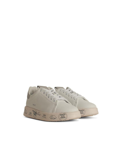 Premiata 'Belle' White Leather Sneakers