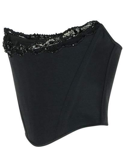 DSQUARED2 'Paris' Black Virgin Wool Blend Corset