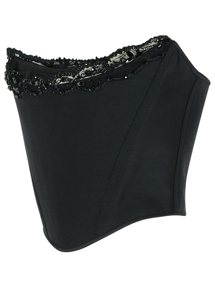 DSQUARED2 'Paris' Black Virgin Wool Blend Corset
